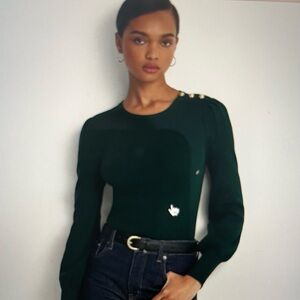 Ralph Lauren women’s Button-Trim Cotton-Blend Sweater, brand new with tags.